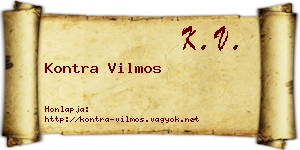 Kontra Vilmos névjegykártya